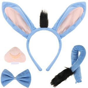 6285 Blue Donkey Costume Set - Ears Headband, Tail, Nose,